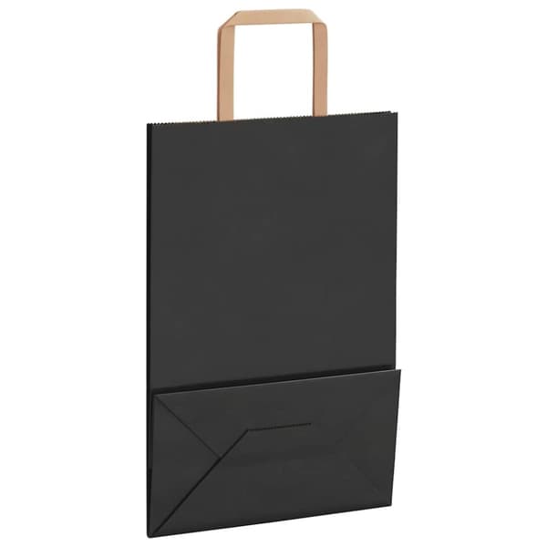 vidaXL Kraftpapperspåsar 50 st med handtag svart 21x11x31 cm