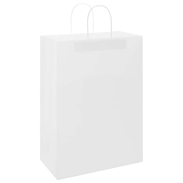 vidaXL Kraftpapperspåsar 50 st med handtag vit 32x17x44 cm