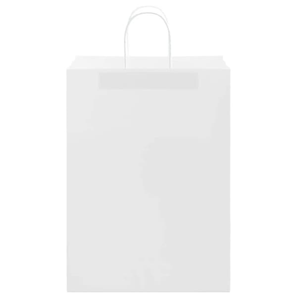 vidaXL Kraftpapperspåsar 50 st med handtag vit 32x17x44 cm