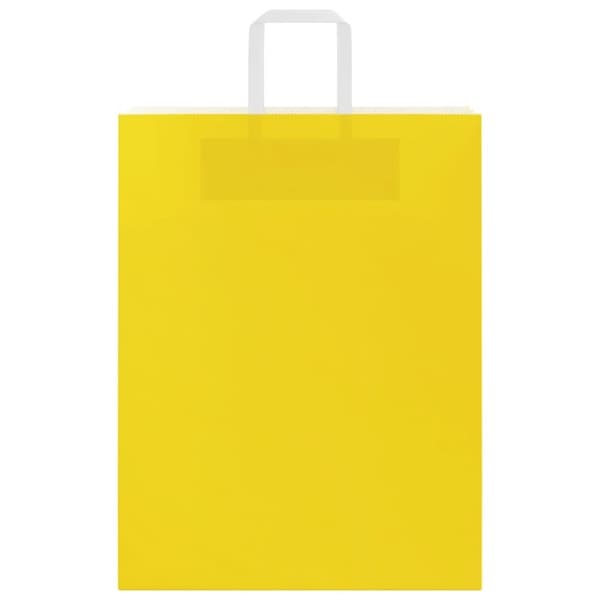 vidaXL Kraftpapperspåsar 50 st med handtag gul 32x12x42 cm