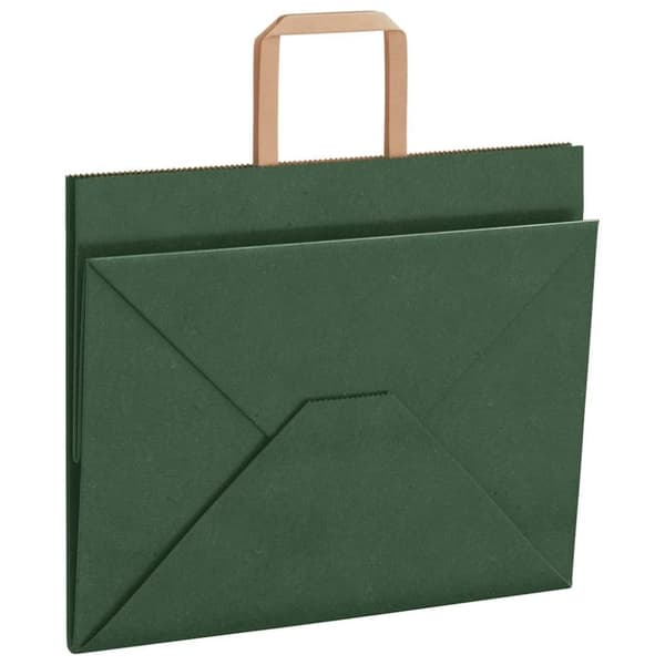 vidaXL Kraftpapperspåsar 50 st med handtag grön 32x22x24 cm