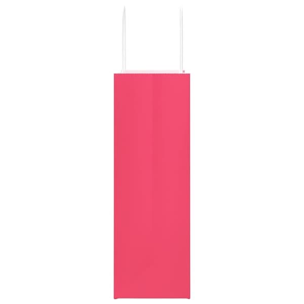 vidaXL Kraftpapperspåsar 50 st med handtag rosa 26x12x35 cm
