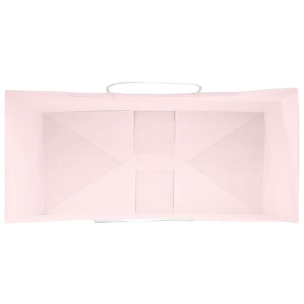 vidaXL Kraftpapperspåsar 50 st med handtag rosa 26x12x35 cm