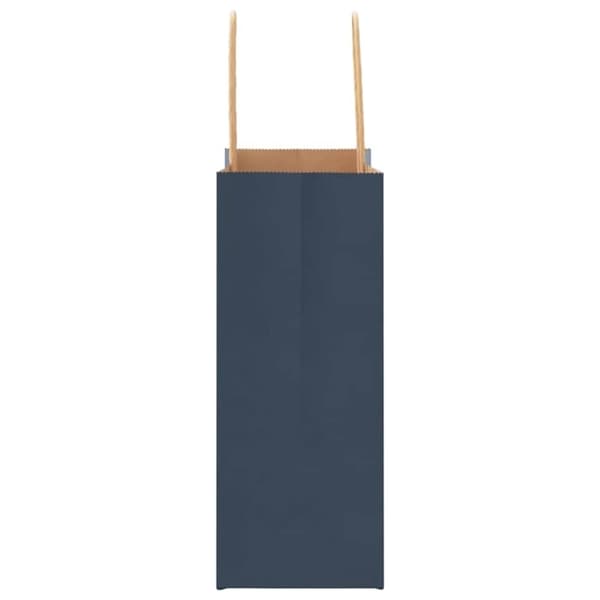 vidaXL Kraftpapperspåsar 50 st med handtag blå 15x8x21 cm