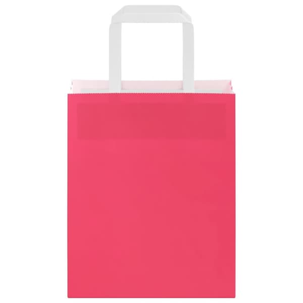 vidaXL Kraftpapperspåsar 50 st med handtag rosa 18x8x22 cm