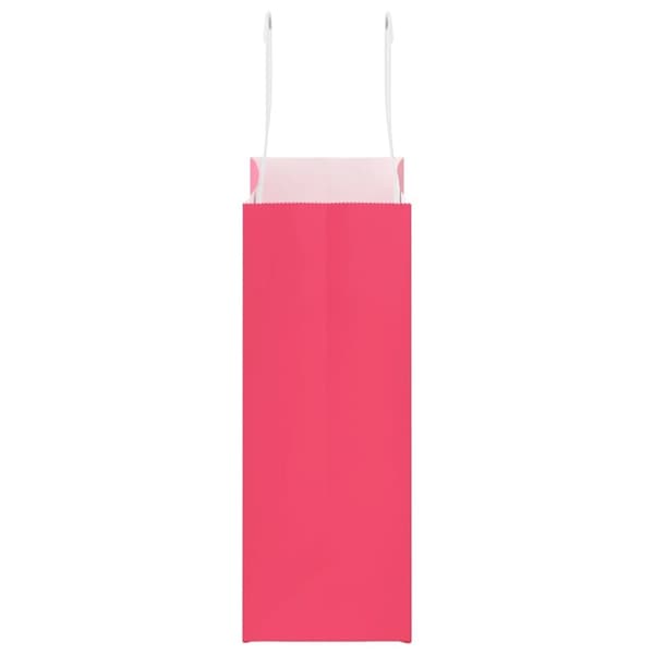 vidaXL Kraftpapperspåsar 50 st med handtag rosa 18x8x22 cm