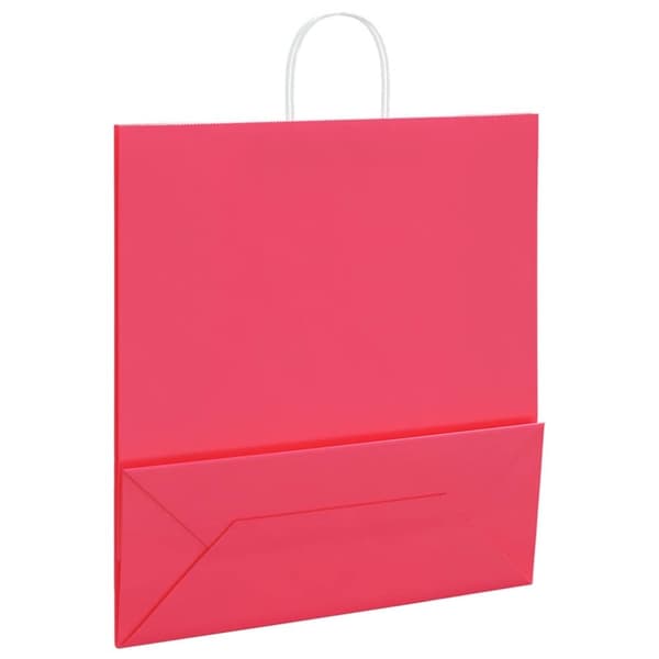 vidaXL Kraftpapperspåsar 250 st med handtag rosa 45x17x48 cm