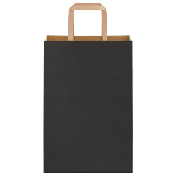 vidaXL Kraftpapperspåsar 250 st med handtag svart 21x11x31 cm