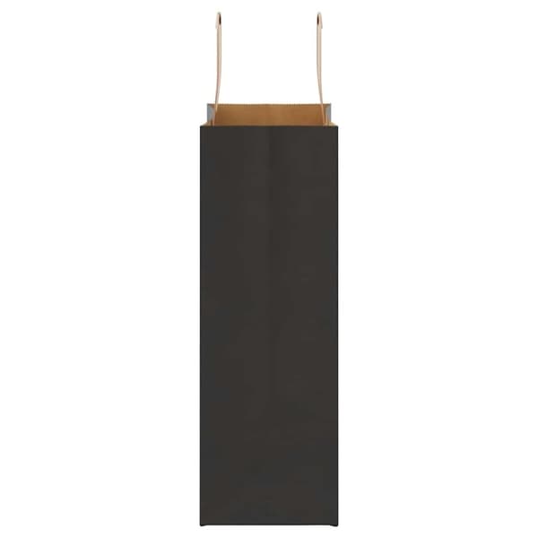 vidaXL Kraftpapperspåsar 250 st med handtag svart 21x11x31 cm