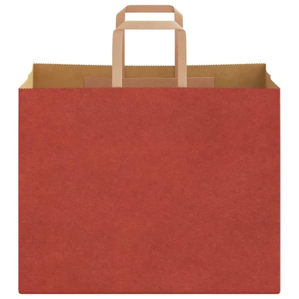 vidaXL Kraftpapperspåsar 250 st med handtag röd 32x22x24 cm