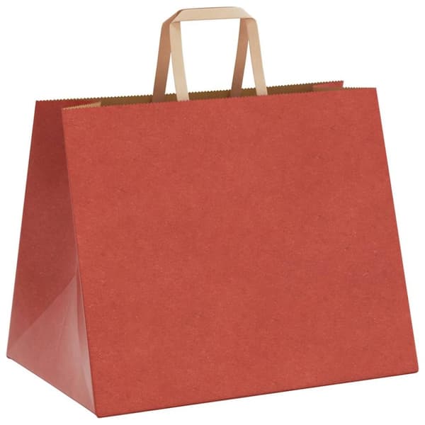 vidaXL Kraftpapperspåsar 250 st med handtag röd 32x22x24 cm