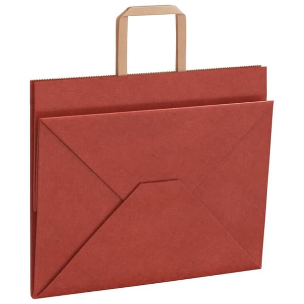 vidaXL Kraftpapperspåsar 250 st med handtag röd 32x22x24 cm