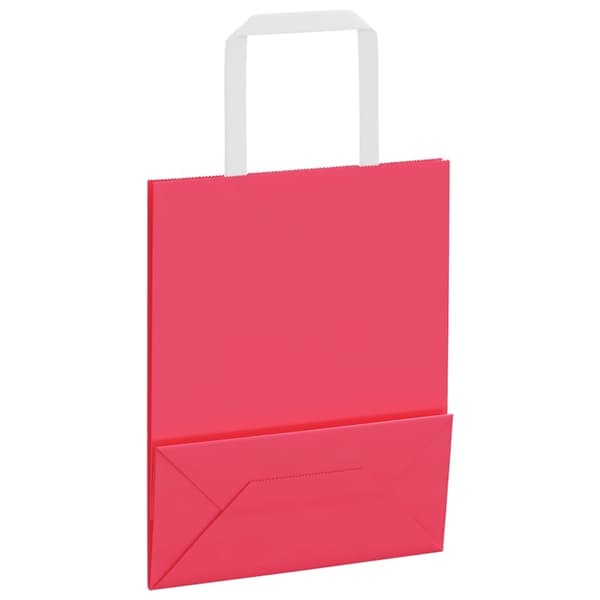 vidaXL Kraftpapperspåsar 250 st med handtag rosa 18x8x22 cm