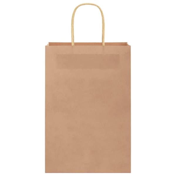 vidaXL Papperspåsar 50 st med handtag brun 21x11x31 cm