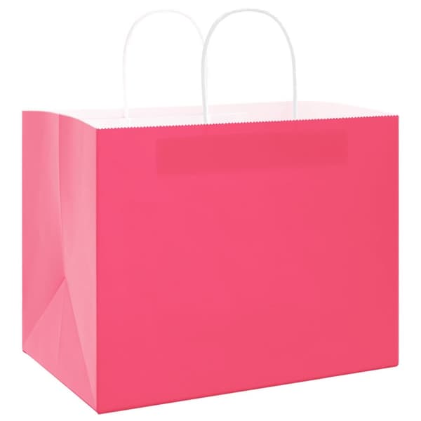 vidaXL Papirposer 250 stk med håndtak rosa 32x22x24 cm