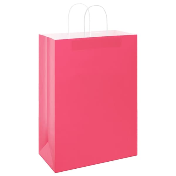 vidaXL Kraftpapperspåsar 50 st med handtag rosa 32x17x44 cm