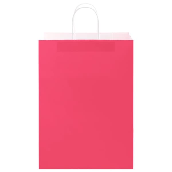 vidaXL Kraftpapperspåsar 50 st med handtag rosa 32x17x44 cm