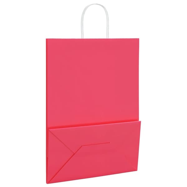 vidaXL Kraftpapperspåsar 50 st med handtag rosa 32x17x44 cm