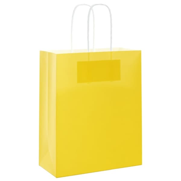 vidaXL Kraftpapperspåsar 50 st med handtag gul 18x8x22 cm