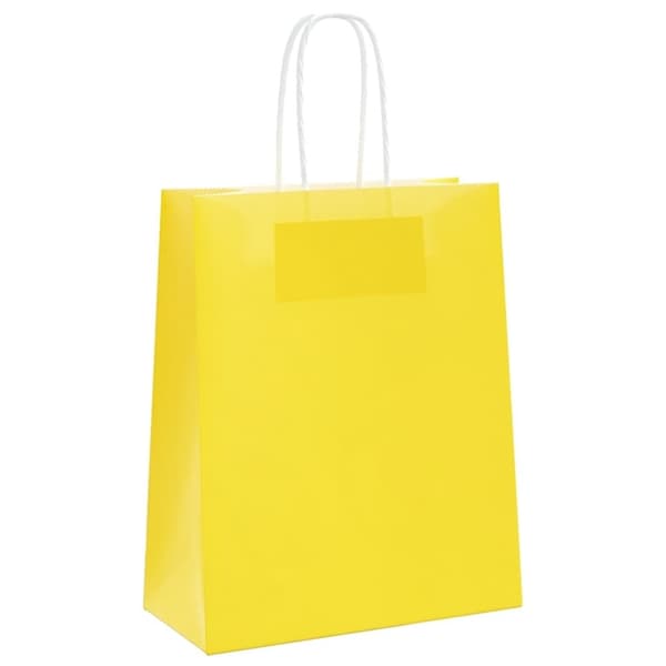 vidaXL Kraftpapperspåsar 50 st med handtag gul 18x8x22 cm