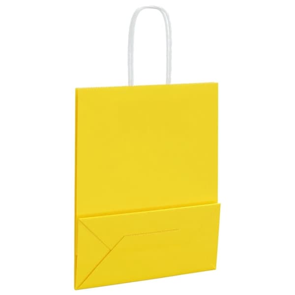 vidaXL Kraftpapperspåsar 50 st med handtag gul 18x8x22 cm