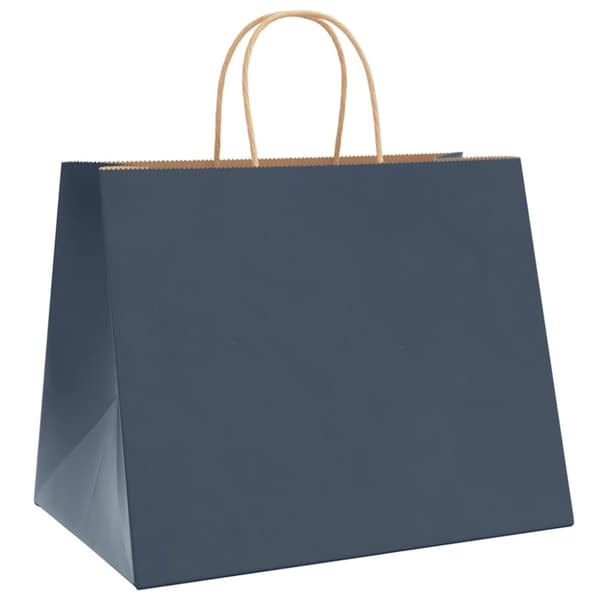 vidaXL Kraftpapperspåsar 50 st med handtag blå 32x22x24 cm