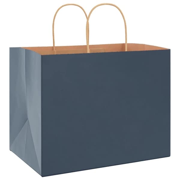 vidaXL Kraftpapperspåsar 50 st med handtag blå 32x22x24 cm