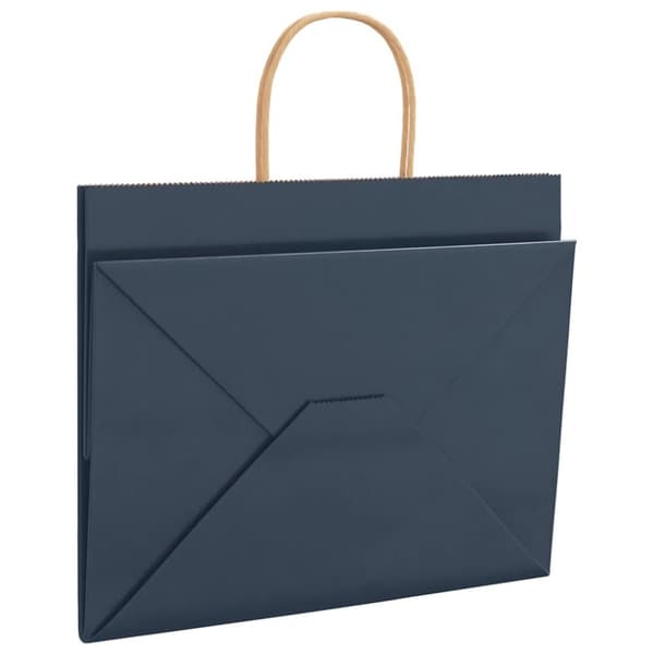 vidaXL Kraftpapperspåsar 50 st med handtag blå 32x22x24 cm