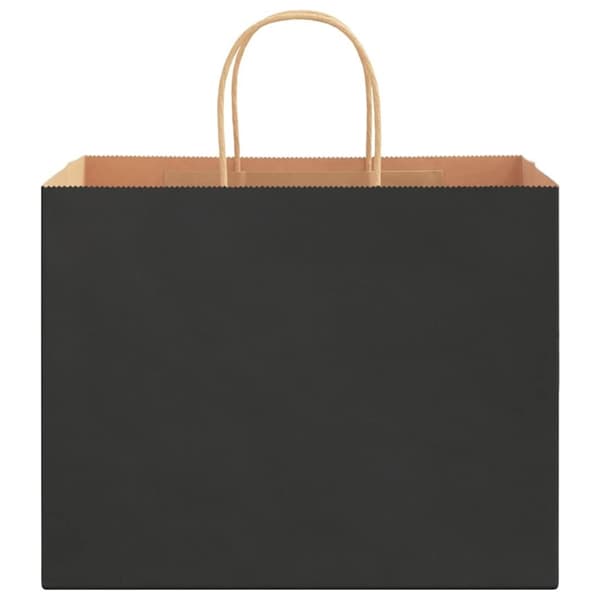 vidaXL Kraftpapperspåsar 250 st med handtag svart 32x22x24 cm