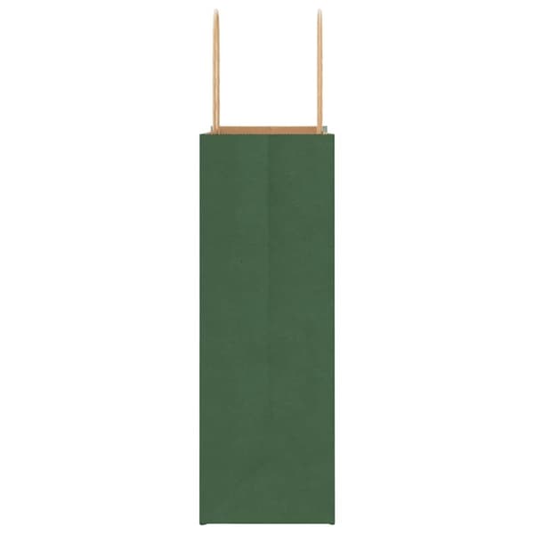 vidaXL Kraftpapperspåsar 50 st med handtag grön 21x11x31 cm