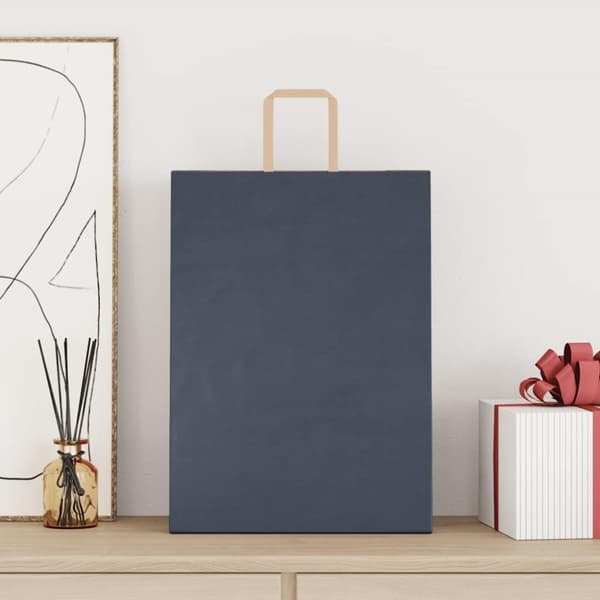 Kraftpapperspåsar 250 st med handtag blå 32x17x44 cm