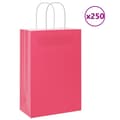 Miniatyrbild 1 av 2: Kraftpapperspåsar 250 st med handtag rosa 21x11x31 cm