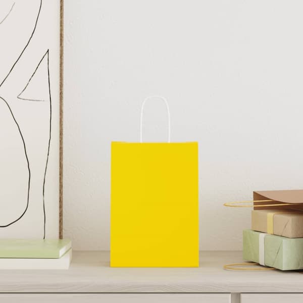 Kraftpapperspåsar 250 st med handtag gul 15x8x21 cm