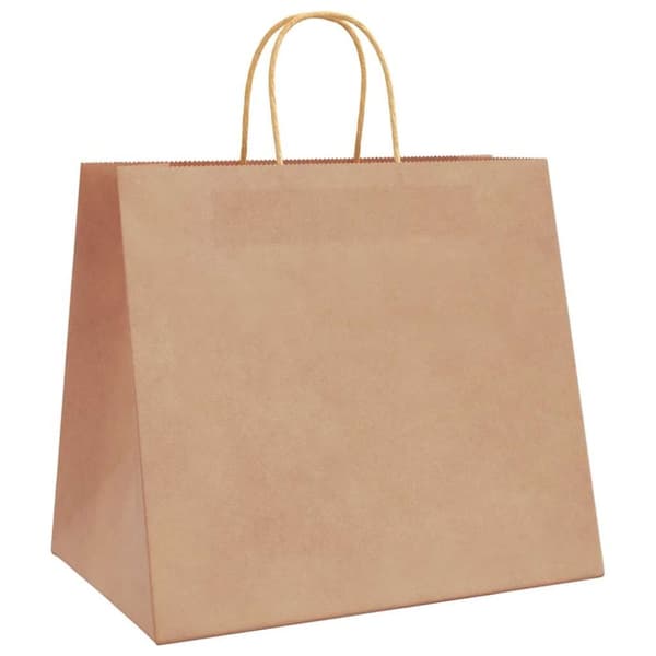 vidaXL kraftpapirposer 50 stk. med håndtag 32x22x28 cm brun