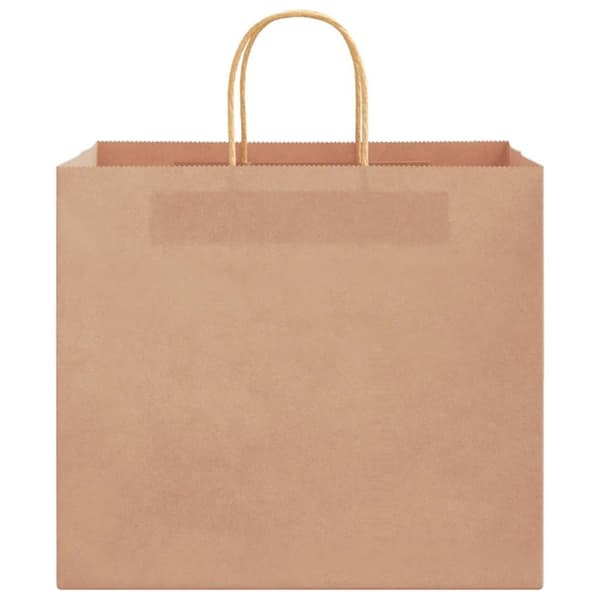 vidaXL kraftpapirposer 50 stk. med håndtag 32x22x28 cm brun