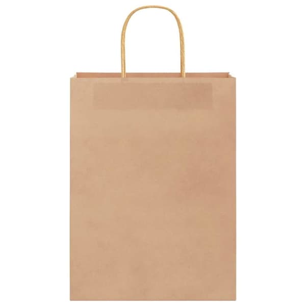 vidaXL kraftpapirposer 50 stk. med håndtag 26x12x35 cm brun