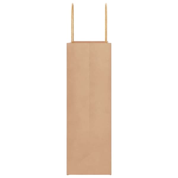 vidaXL kraftpapirposer 50 stk. med håndtag 26x12x35 cm brun