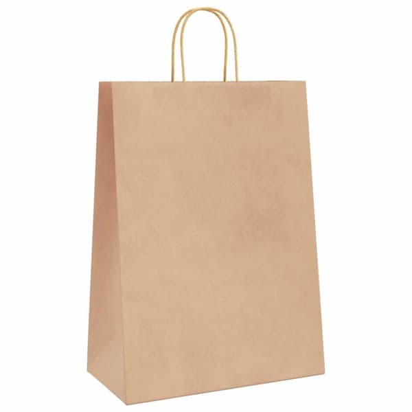 vidaXL kraftpapirposer 50 stk. med håndtag 32x17x44 cm brun