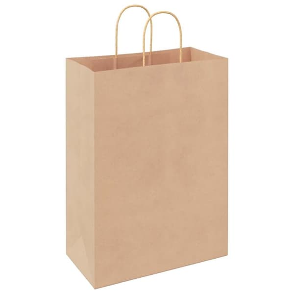 vidaXL kraftpapirposer 50 stk. med håndtag 32x17x44 cm brun