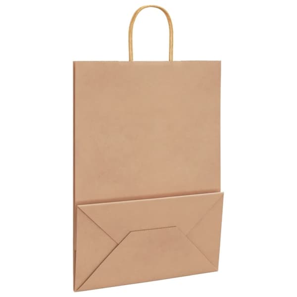vidaXL kraftpapirposer 50 stk. med håndtag 32x17x44 cm brun