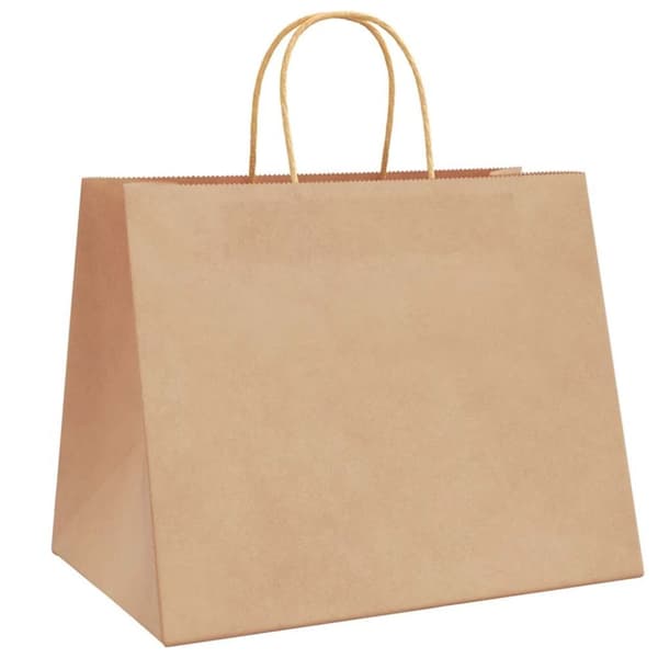 vidaXL kraftpapirposer 50 stk. med håndtag 32x22x24 cm brun