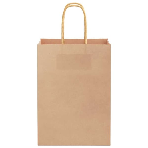 vidaXL kraftpapirposer 250 stk. med håndtag 15x8x21 cm brun