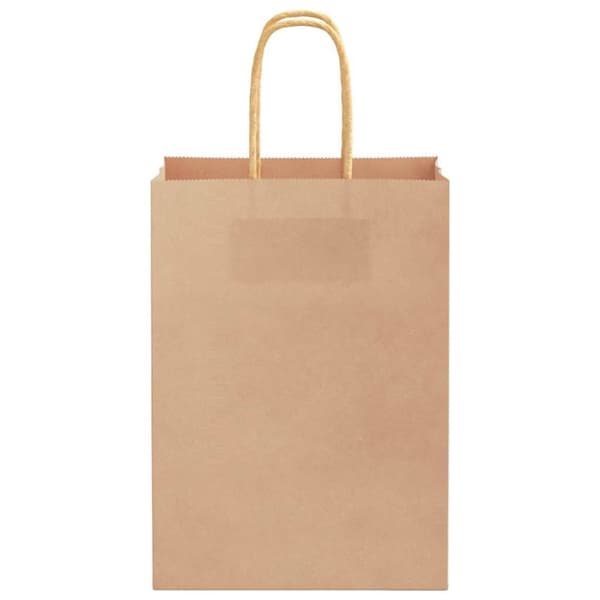 vidaXL kraftpapirposer 50 stk. med håndtag 15x8x21 cm brun