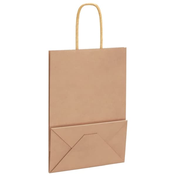 vidaXL kraftpapirposer 50 stk. med håndtag 15x8x21 cm brun