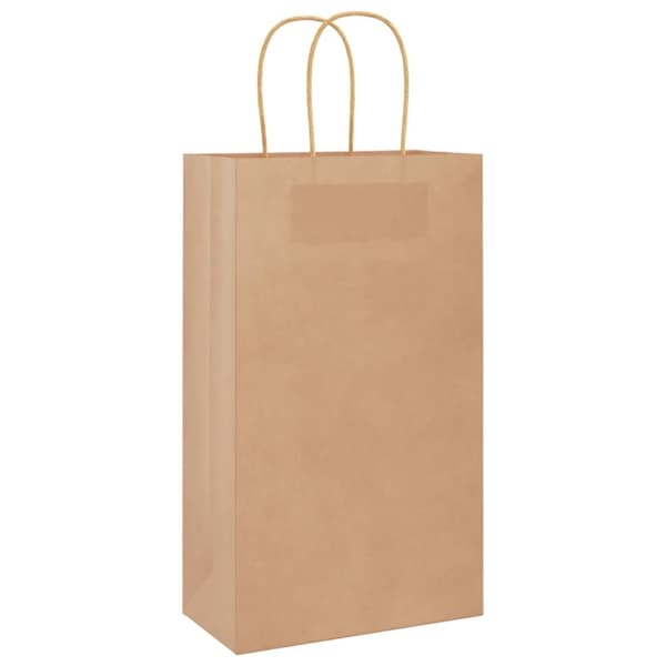 vidaXL kraftpapirposer 50 stk. med håndtag 21x11x36 cm brun