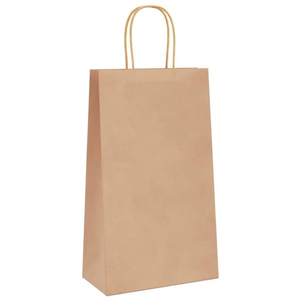 vidaXL kraftpapirposer 50 stk. med håndtag 21x11x36 cm brun
