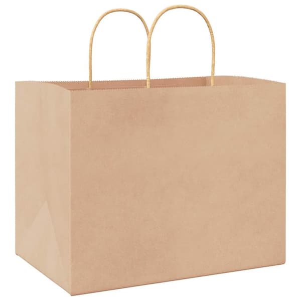 vidaXL kraftpapirposer 250 stk. med håndtag 32x22x24 cm brun