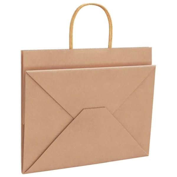 vidaXL kraftpapirposer 250 stk. med håndtag 32x22x24 cm brun