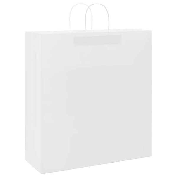 vidaXL Paperikassit 250 kpl kahvoilla valkoinen 45x17x48 cm