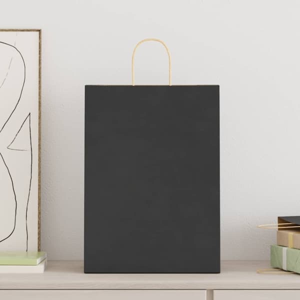 vidaXL Paperikassit 250 kpl kahvoilla musta 32x17x44 cm